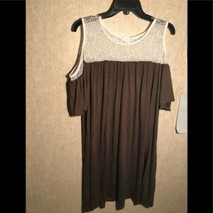 Espresso Women’s Plus Cold Shoulder Dress